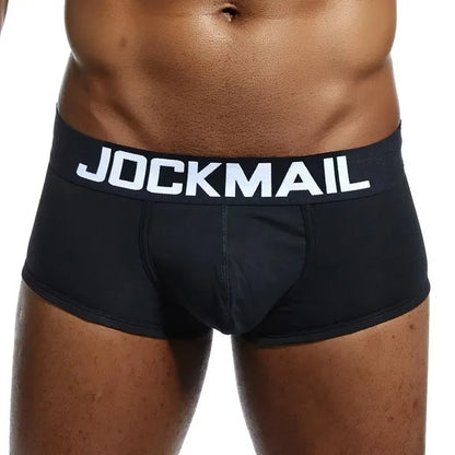 Male Panties, Breathable Boxers, Cotton Men Underwear, U convex pouch Sexy Underpants, Printed leaves Homewear Shorts, JOCKMAIL