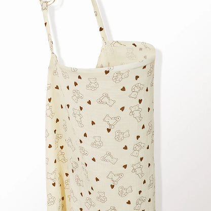 Baby Nursing Cover, Arched Neckline, Soft & Breathable 100% Cotton, Mother's Nursing Apron, Multi-use Stroller Cover