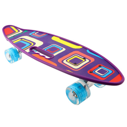 Four Wheels Skateboard Portable Children Skateboard with Four Wear Resistant Flashing Wheels for Kid Beginners Kid Skateboard