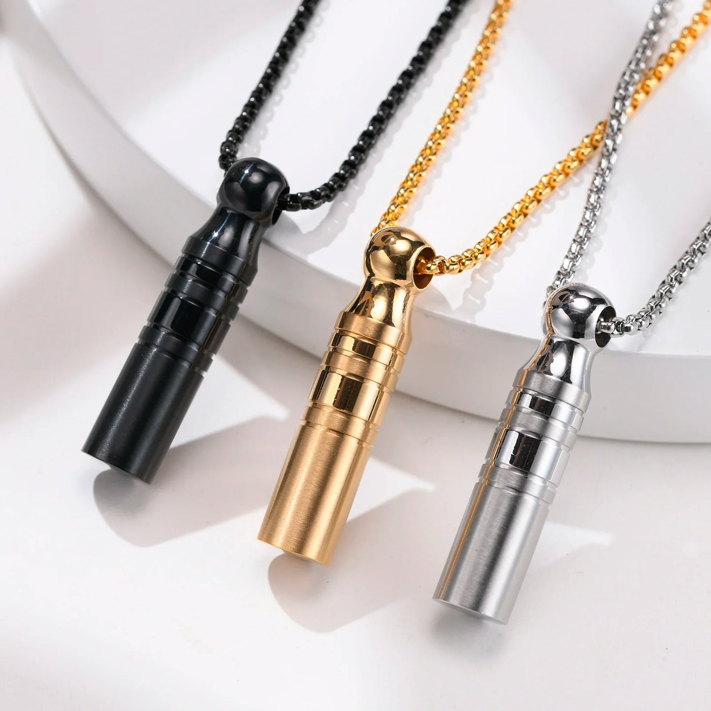 Urn Pendant Necklace for Ashes, Cremation Jewelry, Stainless Steel Urn Jewelry for Men, Ashes Locket Necklace, Memorial Ash