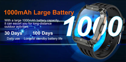 New 1000mAh Battery Smart Watch, 1.95 Inch AMOLED Screen, Men Outdoorsports Watch, IP68 Waterproof Bluetooth Call Sports Smartwatch