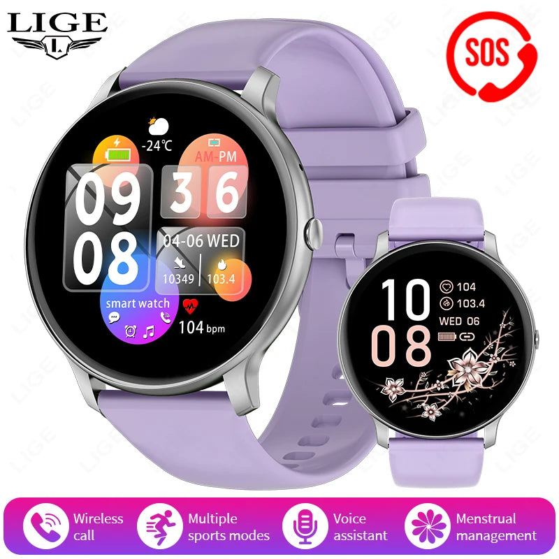 LIGE New Smart Watch Women, Bluetooth Call Sports Fitness Watches, Heart Rate Health Monitor Smartwatch Ladies For Android iOS