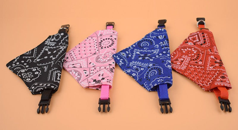 Pet Triangle Scarf, Cat Dog Saliva Towel, Printed Pets Dog Collar, Adjustable Strap, Kitten Puppy Saliva Neckerchief, Pet Supplies