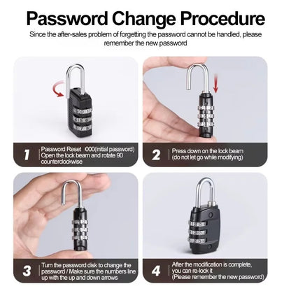 7 Colors Digit Password Lock Combination Suitcase Luggage Metal Code Password Locks Padlock Travel Safe Anti-Theft Color Locks