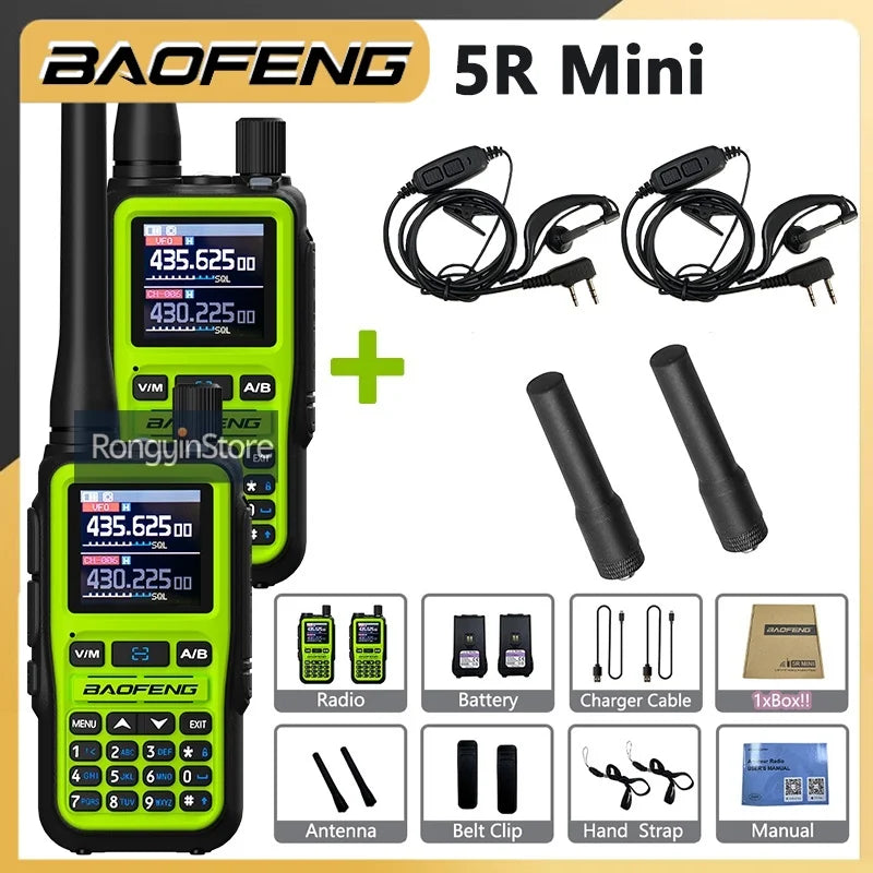 UV 5R Mini Baofeng Walkie Talkie Bluetooth 5W Dual-Band VHF/UHF USB-C Charging Fits All Team Operations For Hotel Security Camp