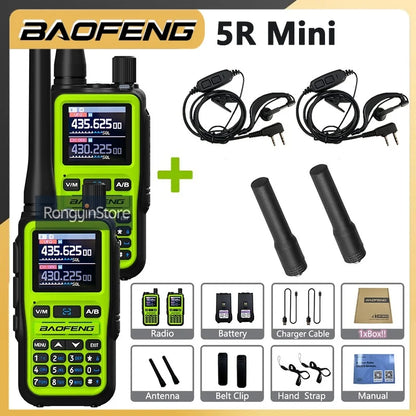 UV 5R Mini Baofeng Walkie Talkie Bluetooth 5W Dual-Band VHF/UHF USB-C Charging Fits All Team Operations For Hotel Security Camp