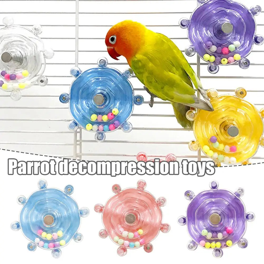 Parrot Decompression Toy Unique Rotating Help Pets Release Excess Energy Made Of Safe Materials Bite Wheel Toy