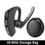New V8 Wireless Bluetooth Single Earphone With HD Mic Stereo Headset, Handsfree Call Business Headphone For Sports Driving Travel