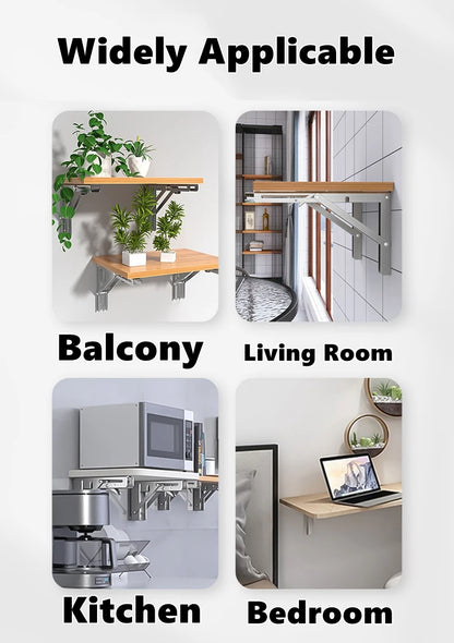 2Pcs, Multiple Sizes Triangle Folding Bracket, Shelf Table Desk, Floating Shelf, Collapsible Wall Mounted Bracket