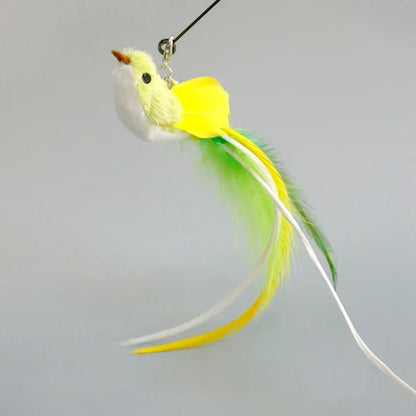 Interactive Cat Toy Hands-Free Cat Stick Playing Kitten Playing Teaser Wand Toy Suction Cup Bird/Feather Cat Wand Pet Supplies
