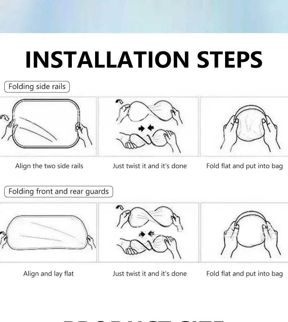 Car Sun Shade UV Protector, Reflective Fabric Car Window Sunshade, Front Rear Back Window Sun Visor, Summer UV Protection, SEAMETAL