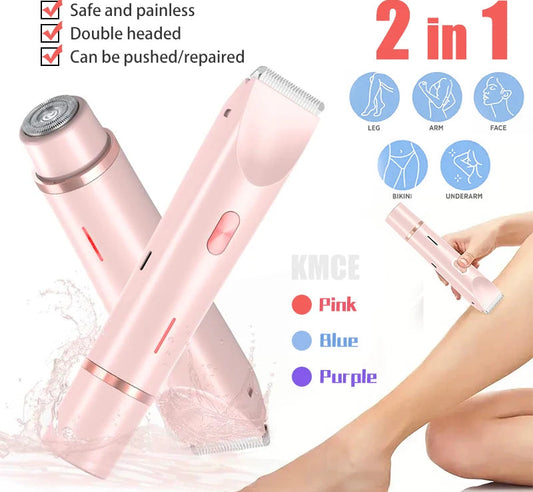 Waterproof Rechargeable Electric Shaver, Mini Women Bikini Trimmer, Body Hair Remover, Mini Double Headed Electric Epilator