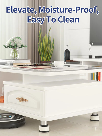 Stackable Furniture Heightening Foot Pads: Table Leg Pads, Coffee Table & Cabinet Base Risers, Bed Leg Heightening Pads