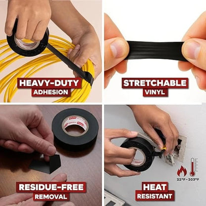 High-temperature Insulation Tape Resistant Black Flame Retardant Electrical Tape Insulating Adhesive for Industrial Household