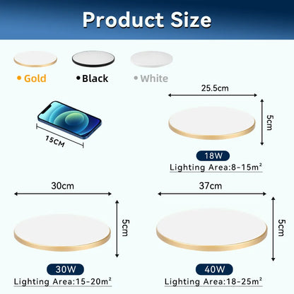 Waterproof Bathroom Lamp Ceiling Led Ceiling Lights 18W 30W 40W Round Led Ceiling Lamp For Kitchen Living Room Toilet Room 220V