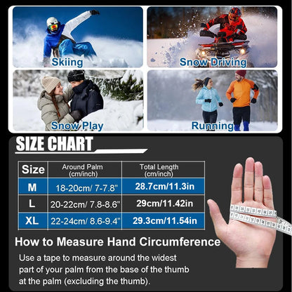GTUBIKE Winter Warm Gloves for Outdoor Cycling Skiing Thickened Cold-Resistant Gloves Waterproof Touch Screen Camping Equipment