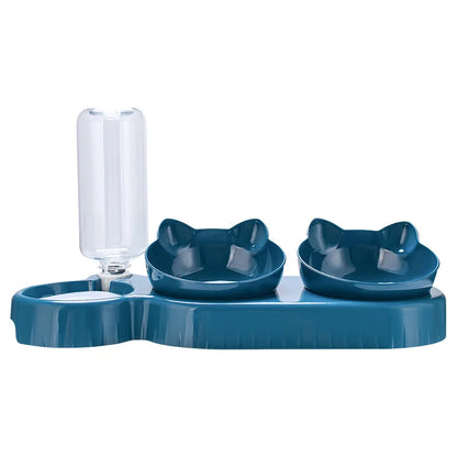 3 in 1 Cat Feeder, Automatic Water Dispenser, Double Bowl, Pet Bowl for Small Dogs Cats, Pet Food Container, Cat Accessories