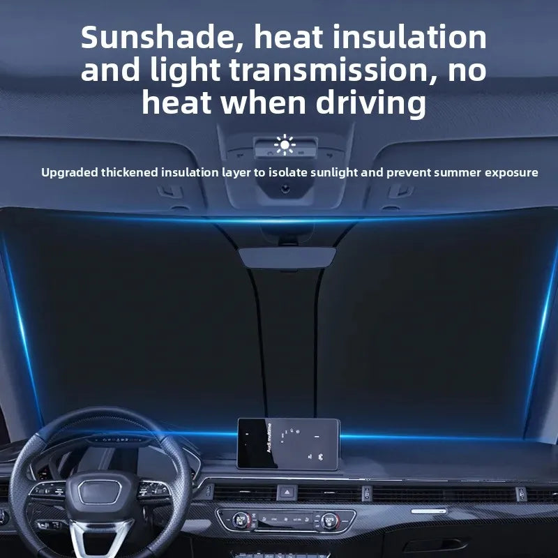 Car Window Sunshade Cover, Sun Shade, Windshield Visor Protector Windscreen Folding, Auto UV Protection Curtain Styling Accessories