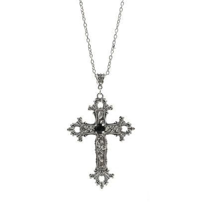 Y2K Gothic Punk Crystal Cross Pendant Necklace for Women Men, Clavicle Chain Lolita Choker Necklaces, Jewelry Gorgeous Party Gifts