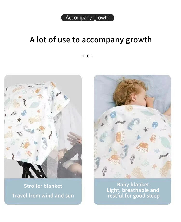 Muslin Nursing Cover for Baby Breastfeeding Breastfeeding Cover up with Arch Neckline for Women Nursing Apron Stroller Cover