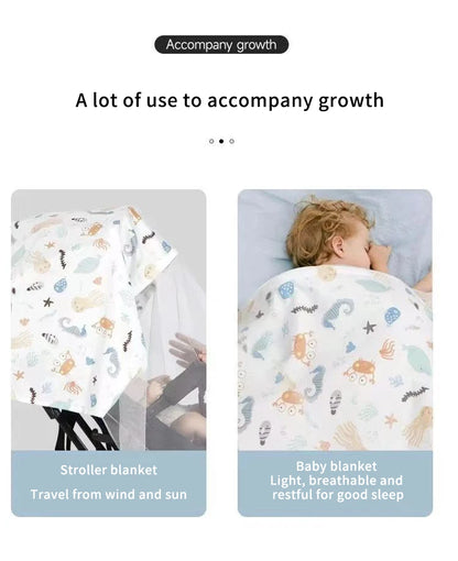 Muslin Nursing Cover for Baby Breastfeeding Breastfeeding Cover up with Arch Neckline for Women Nursing Apron Stroller Cover