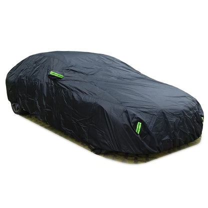 Car Cover, Full Exterior Black Auto Cover, Sunshade Dustproof Protection With Reflective strips, Universal for Hatchback Sedan SUV