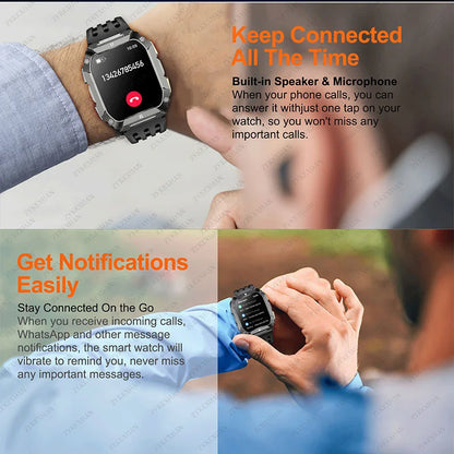 New 1000mAh Battery Smart Watch, 1.95 Inch AMOLED Screen, Men Outdoorsports Watch, IP68 Waterproof Bluetooth Call Sports Smartwatch