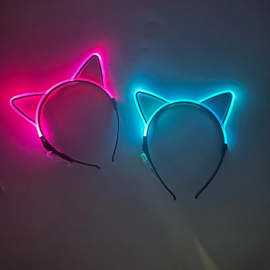 Luminous Cat Ears LED Hair Band Kawaii Accessories Cosplay Supplies Glowing Colorful Headband For Birthday Christmas