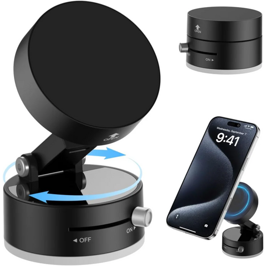 Magnetic Suction Phone Holder Upgraded 360° Adjustable Suction Cup Car Phone Mount Hands-Free Cell Phone Holder for Car/Gym