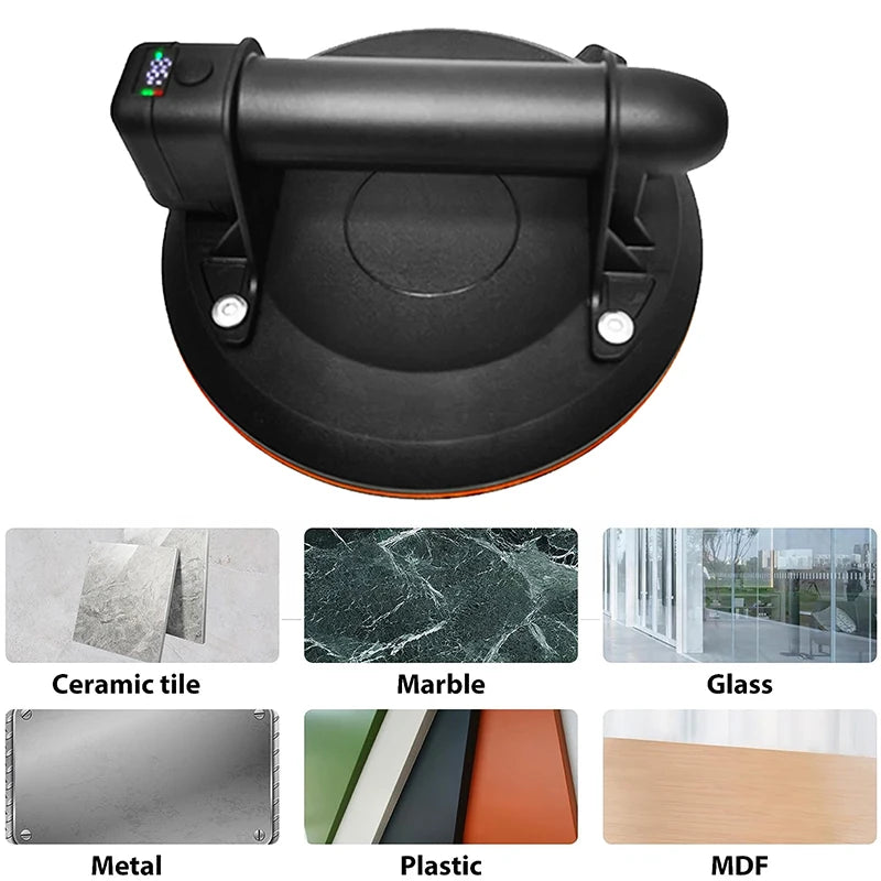 8 Inch 200kg Electric Vacuum Suction Cup Bearing Capacity Heavy Duty Vacuum Lifter for Granite Tile Glass Manual Lifting Powerfu