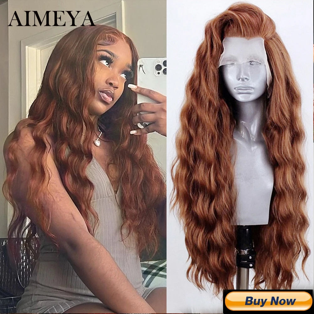 13*4 Synthetic Lace Front Wigs for Women, White Blonde Lace Wig, Heat Resistant Fiber Natural Hairline Cosplay Party Wigs, AIMEYA