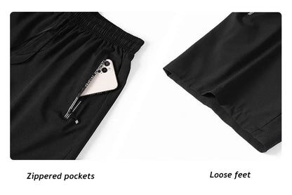 Men Plus Size Shorts, Summer Pants, Work Trousers, Men Quick-drying Loose Fit Sports Fitness Sweatpants