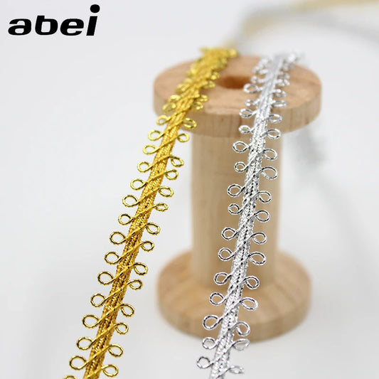 10 Yards/Lot Gold Silver Optional Lace Ribbon Cosplay Costume Performance Stage Decorative Lace DIY Headwear Accessories