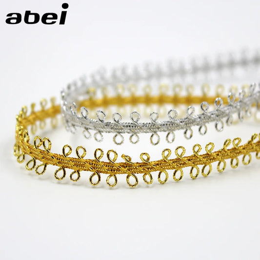 10 Yards/Lot Gold Silver Optional Lace Ribbon Cosplay Costume Performance Stage Decorative Lace DIY Headwear Accessories