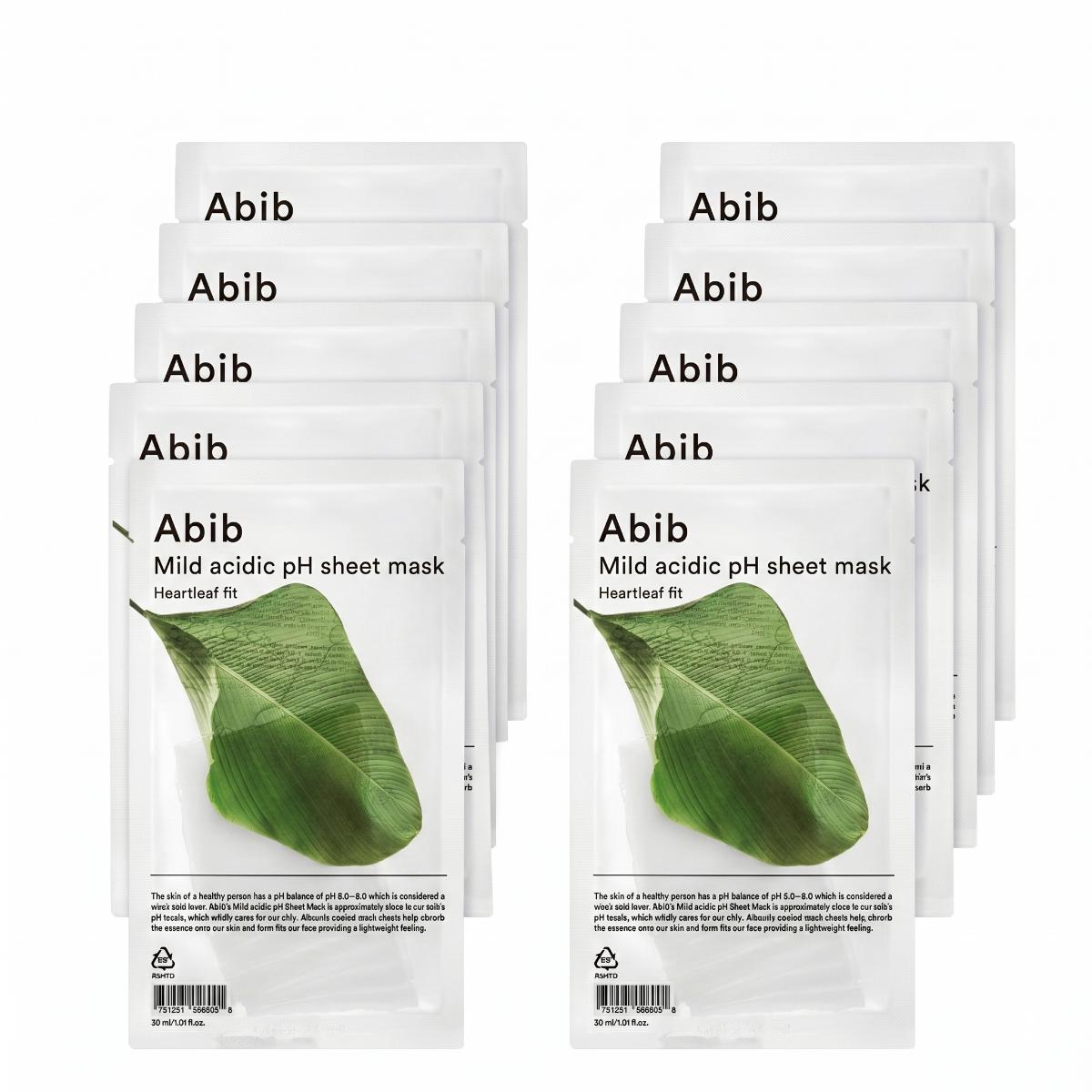 Abib Mild Acidic pH Sheet Mask Heartleaf Fit (10 Sheets)
