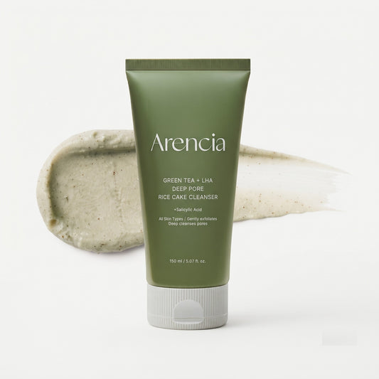 Limpiador Facial en Crema de Arroz con Té Verde y LHA para Poros Profundos Arencia, 150ml
