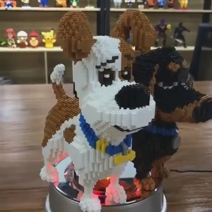 Cartoon Animal Building Blocks Creative Pet Dog And Cat Assembly Toy DIY Educational Puzzle Parent-Child Interactive Toy Cartoon