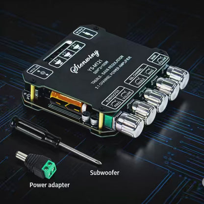 2.1 Channel Bluetooth 5.0 Subwoofer Amplifier Board 50W x 2 + 100W Power Audio Stereo Amplifier Board Bass AMP AUX