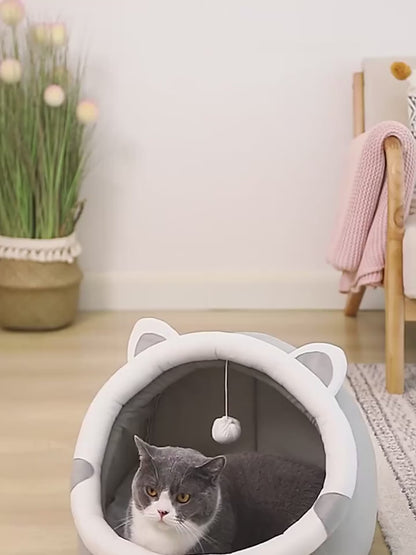 Pet Tent Cave Bed for Cats Small Dogs Self-Warming Cat Tent Bed Cat Hut Comfortable Pet Sleeping Bed Foldable Removable Washable