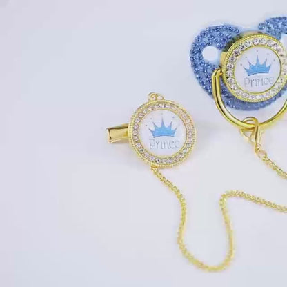 Luxury Crown Pacifier Clip Chain Set Baby Shower Gift Silicone Newborn Dummy Bpa Free Toddler Teether Zircon Baby Soother Nipple