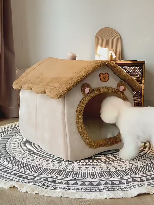 Foldable Dog House Kennel Bed Mat For Small Medium Dogs Cats Winter Warm Cat Bed Nest Pet Products Basket Pets Puppy Cave Sofa
