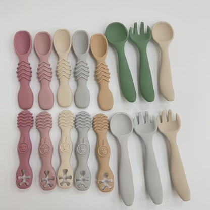 Fashion New 4-Pack Silicone Toddler Spoon Cutlery - Baby Feeding Supplies Toddler Food Supplies, Noodles, Perfect Christmas Gift