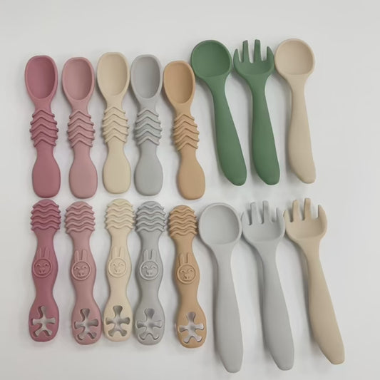 Fashion New 4-Pack Silicone Toddler Spoon Cutlery - Baby Feeding Supplies Toddler Food Supplies, Noodles, Perfect Christmas Gift