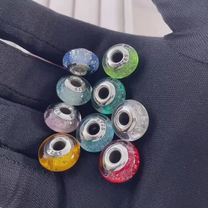 Silver 925 Colorful Flower Series Murano Glass Beads Charm Fit Original Bracelet Murano Glass DIY for Women Jewelry Gift