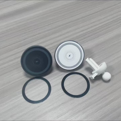 RGB Light Car Magnetic Phone Holder Air Vent Stand Wireless Charger For Magsafe iPhone 16 15 14 13 12 Pro Max Fast Charging Dock