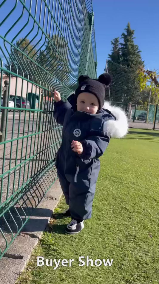 -30 Winter Ski Suit Plus Velvet Baby Jumpsuit Boy Overalls Warm Kids toddler girl Clothes Children Clothing coat infant overcoat