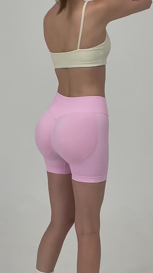 4.5'' Shorts Seamless Low Ribbed Waistband Gym Shorts Scrunch Bum Yoga Shorts Booty High Stretch Running Bike Shorts