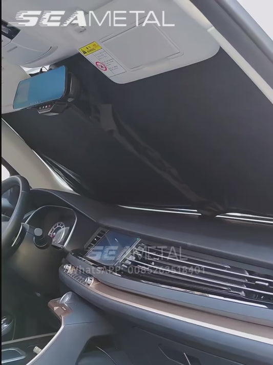 SEAMETAL Car Windshield Sun Shade Cover Front Window Sun Visor Protection Foldable Car Curtains for Summer Cooling UV Reflective