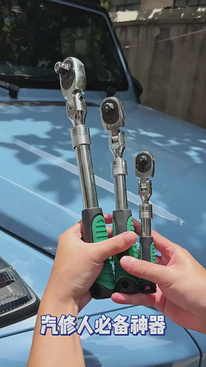 1/4，3/8，1/2 Inch Drive Socket Adjustable Ratchet Wrench Extendable Handle Wrench 72-Tooth Quick-Release Reversible