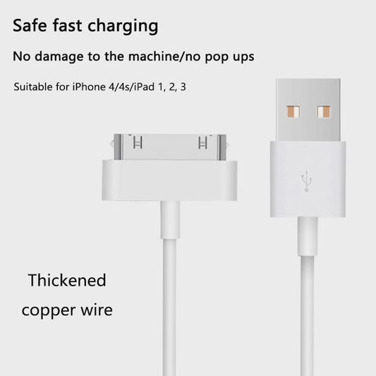 30 Pin Cord Adapter Accessories For iPhone 4 4s 3G 3GS iPad 1 2 3 iPod Touch Charging Data Cable USB Charger Phone Accessories